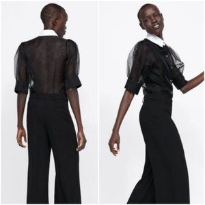 ZARA BLACK ORGANZA TOP